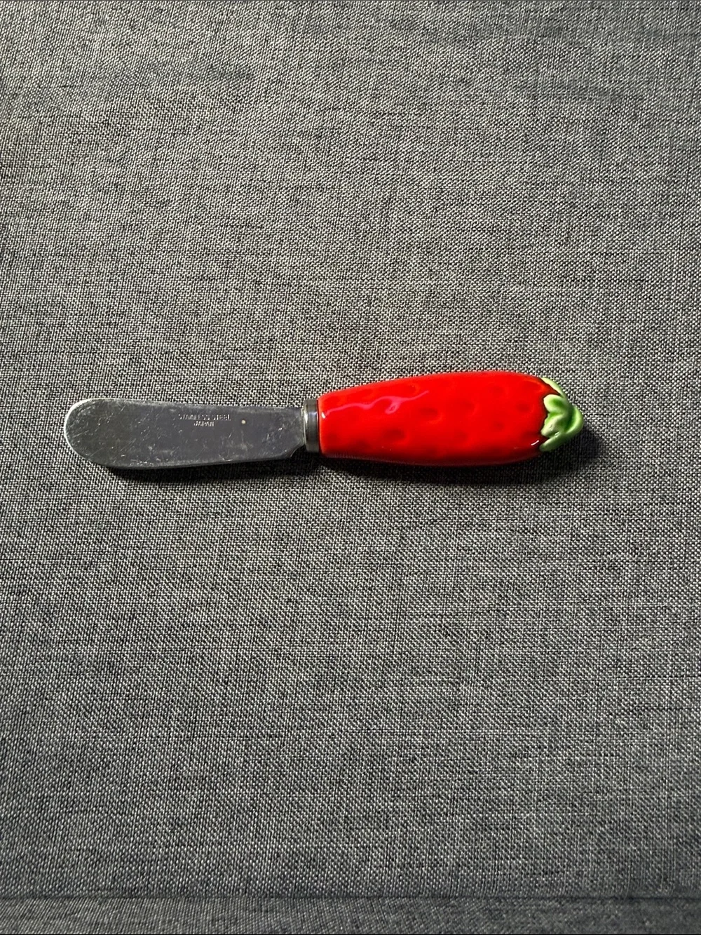 Vintage Shafford Strawberry-Handle Butter Knife - Stainless Steel Japan
